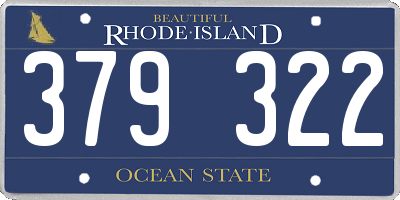 RI license plate 379322