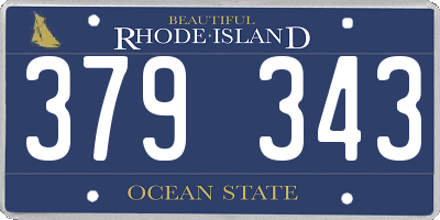 RI license plate 379343