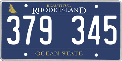 RI license plate 379345