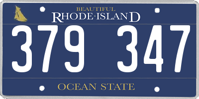 RI license plate 379347