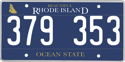 RI license plate 379353