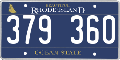 RI license plate 379360