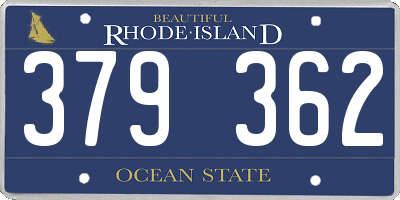 RI license plate 379362