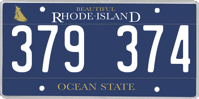RI license plate 379374