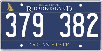 RI license plate 379382