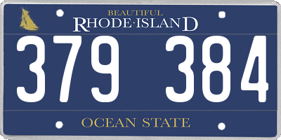 RI license plate 379384