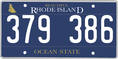 RI license plate 379386