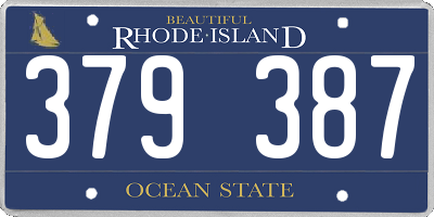 RI license plate 379387