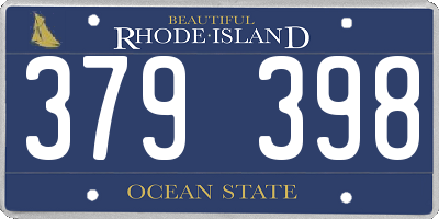 RI license plate 379398
