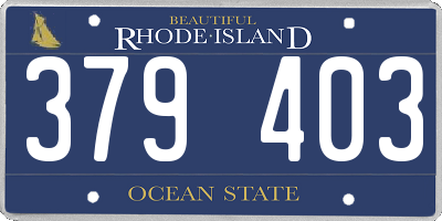 RI license plate 379403