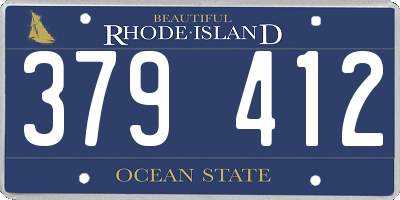 RI license plate 379412