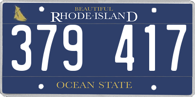RI license plate 379417