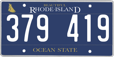 RI license plate 379419