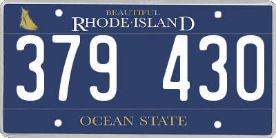 RI license plate 379430