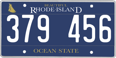 RI license plate 379456