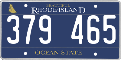 RI license plate 379465