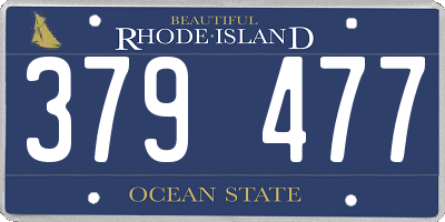 RI license plate 379477
