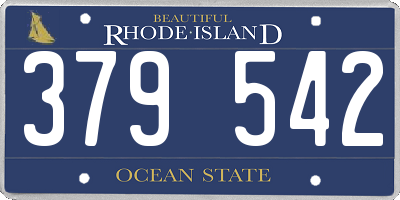 RI license plate 379542