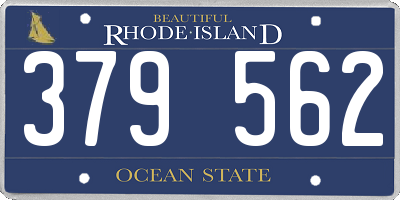 RI license plate 379562