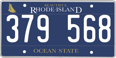 RI license plate 379568
