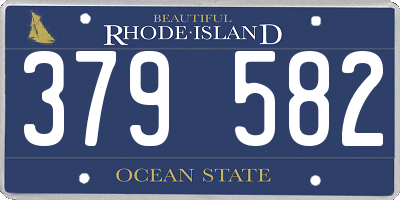 RI license plate 379582