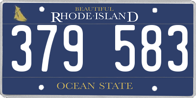 RI license plate 379583