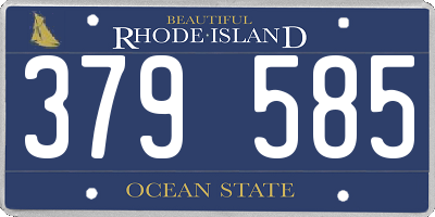 RI license plate 379585