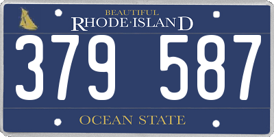 RI license plate 379587