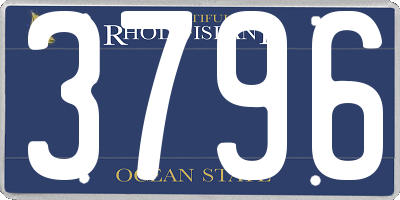 RI license plate 3796