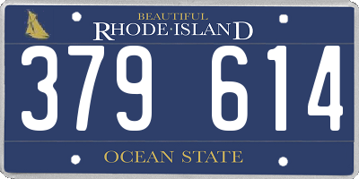 RI license plate 379614