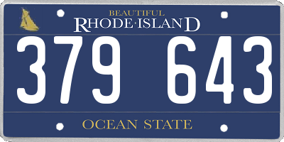 RI license plate 379643