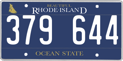 RI license plate 379644