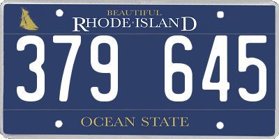RI license plate 379645
