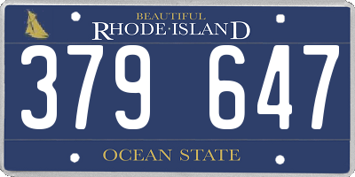 RI license plate 379647