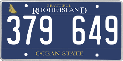 RI license plate 379649