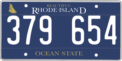 RI license plate 379654