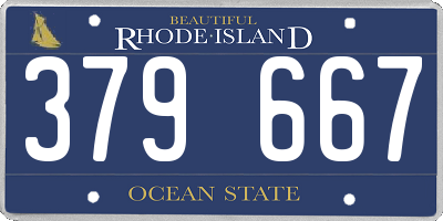 RI license plate 379667