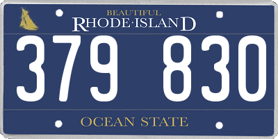 RI license plate 379830