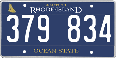 RI license plate 379834