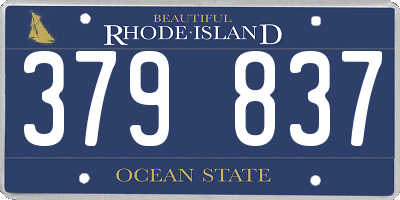 RI license plate 379837