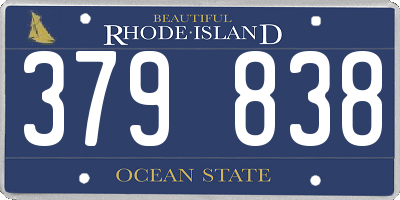RI license plate 379838