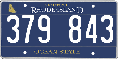 RI license plate 379843