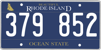 RI license plate 379852