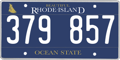 RI license plate 379857