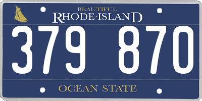 RI license plate 379870
