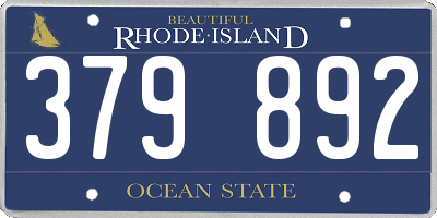 RI license plate 379892