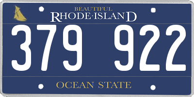 RI license plate 379922