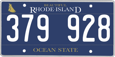 RI license plate 379928