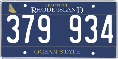 RI license plate 379934