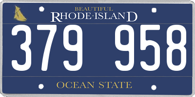 RI license plate 379958